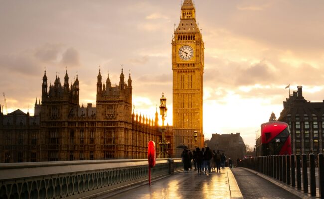 Big Ben and the Houses of Parliament at sunset in London