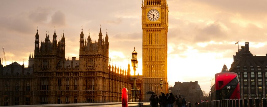 Big Ben and the Houses of Parliament at sunset in London