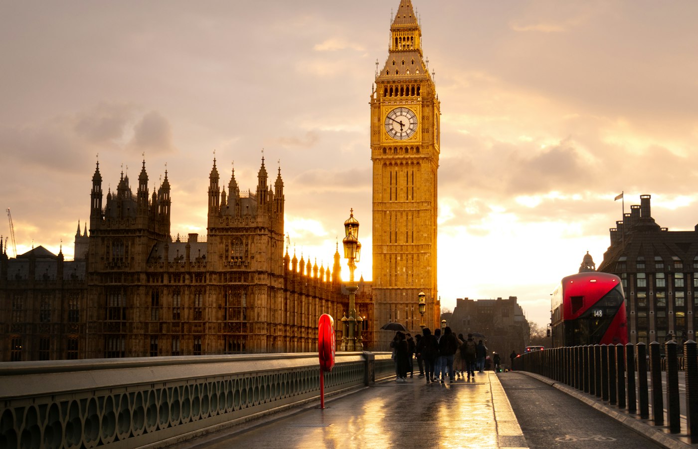 Big Ben and the Houses of Parliament at sunset in London