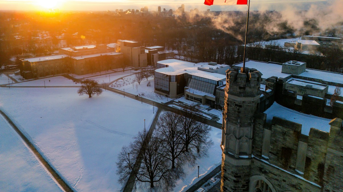 A Canadian university campus in autumn