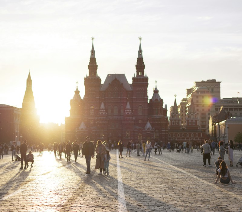 Red Square in Moscow at sunset