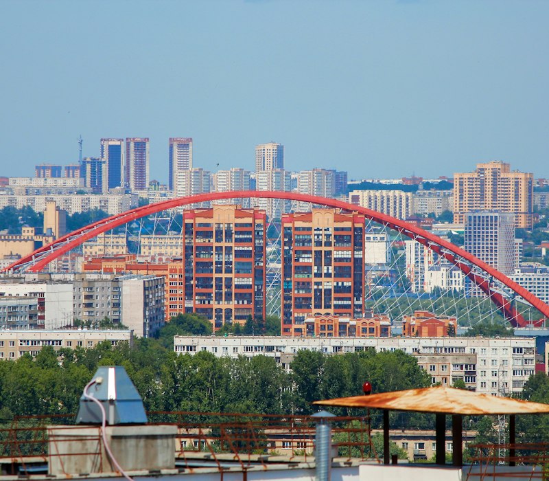 The skyline and bridge of Novosibirsk