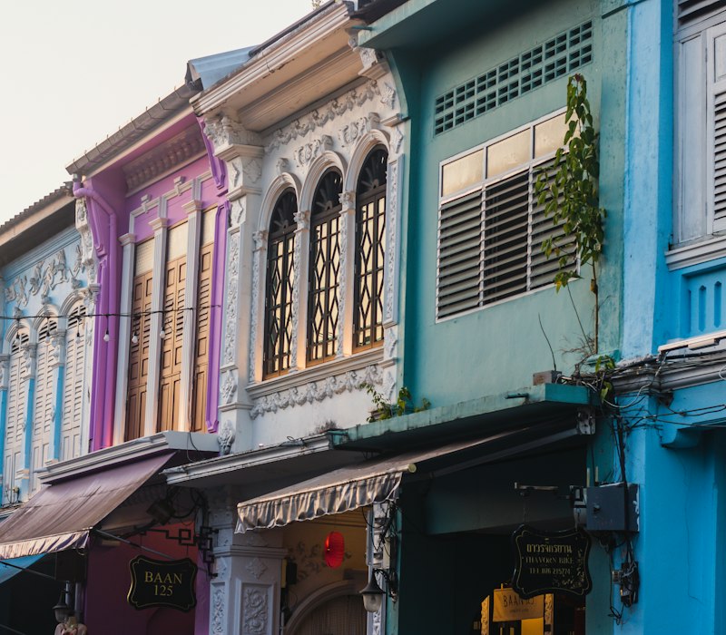 Colourful old shophouses in Phuket Town