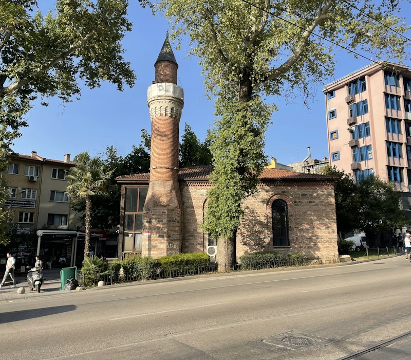 An old street with a minaret in Bursa