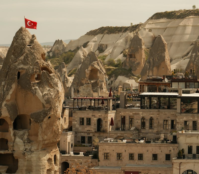 Fairy chimney rock formations in Cappadocia